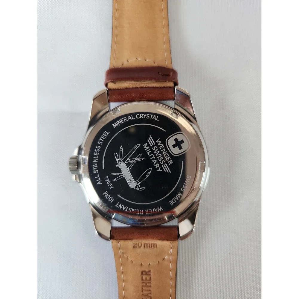 Wenger Swiss Military Watch Gift Set Vintage 90s Leather Band & Clip 7900X